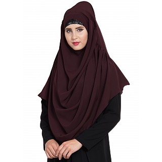 Premium Instant Hijab- Wine color